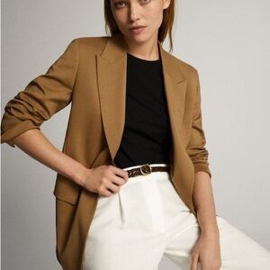 Massimo Dutti Camel Wool Blazer